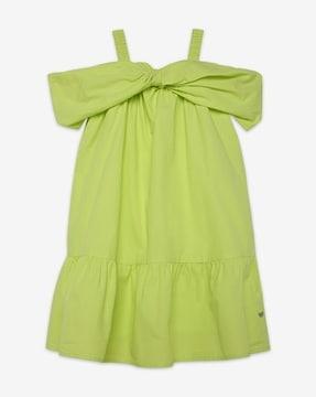 girls cotton knotted dress