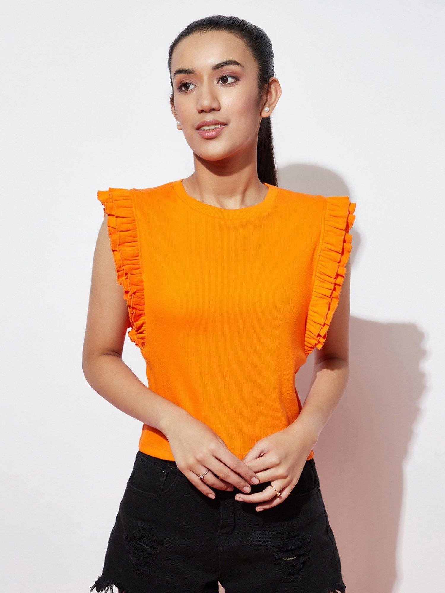 girls cotton orange top