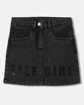 girls cotton pencil skirt with insert pockets