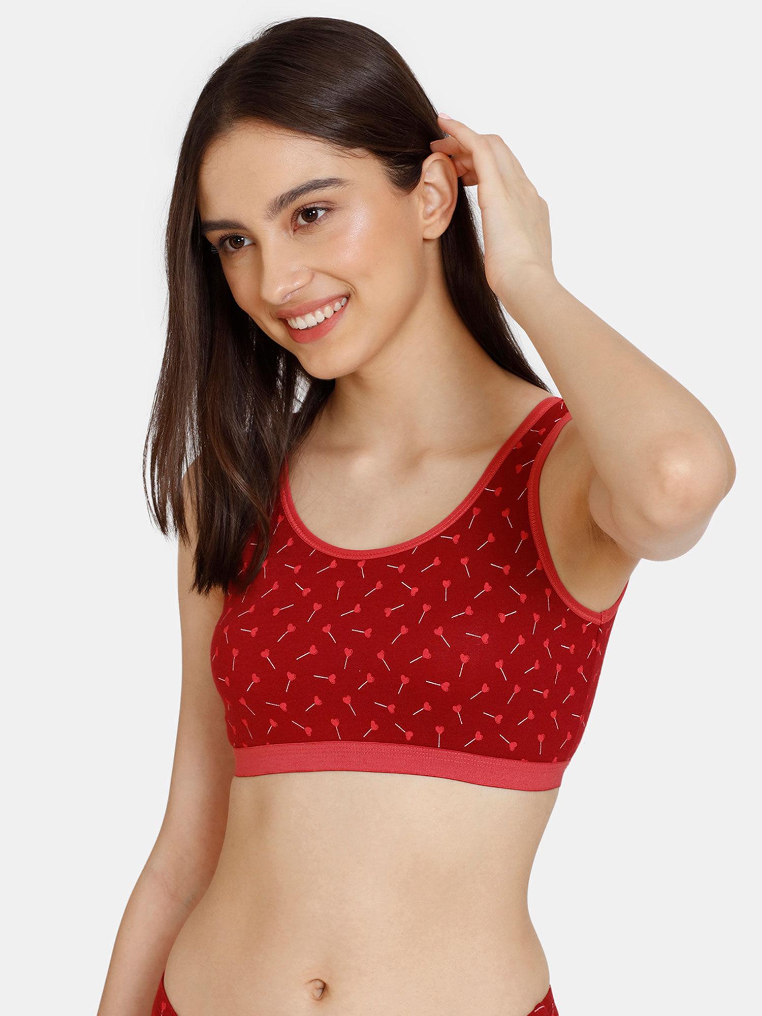 girls double layered non wired full coverage bralette lollipop maroon