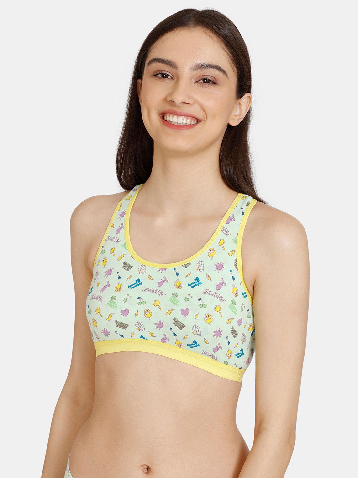 girls double layered non wired full coverage bralette looney blue