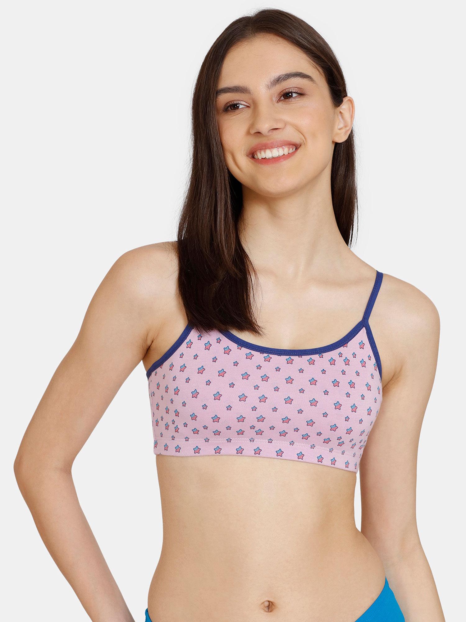 girls double layered non wired full coverage bralette star lavender