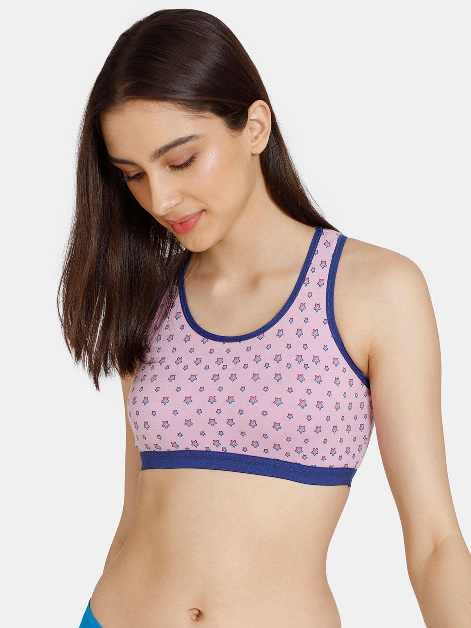 girls double layered non wired full coverage bralette star lavender