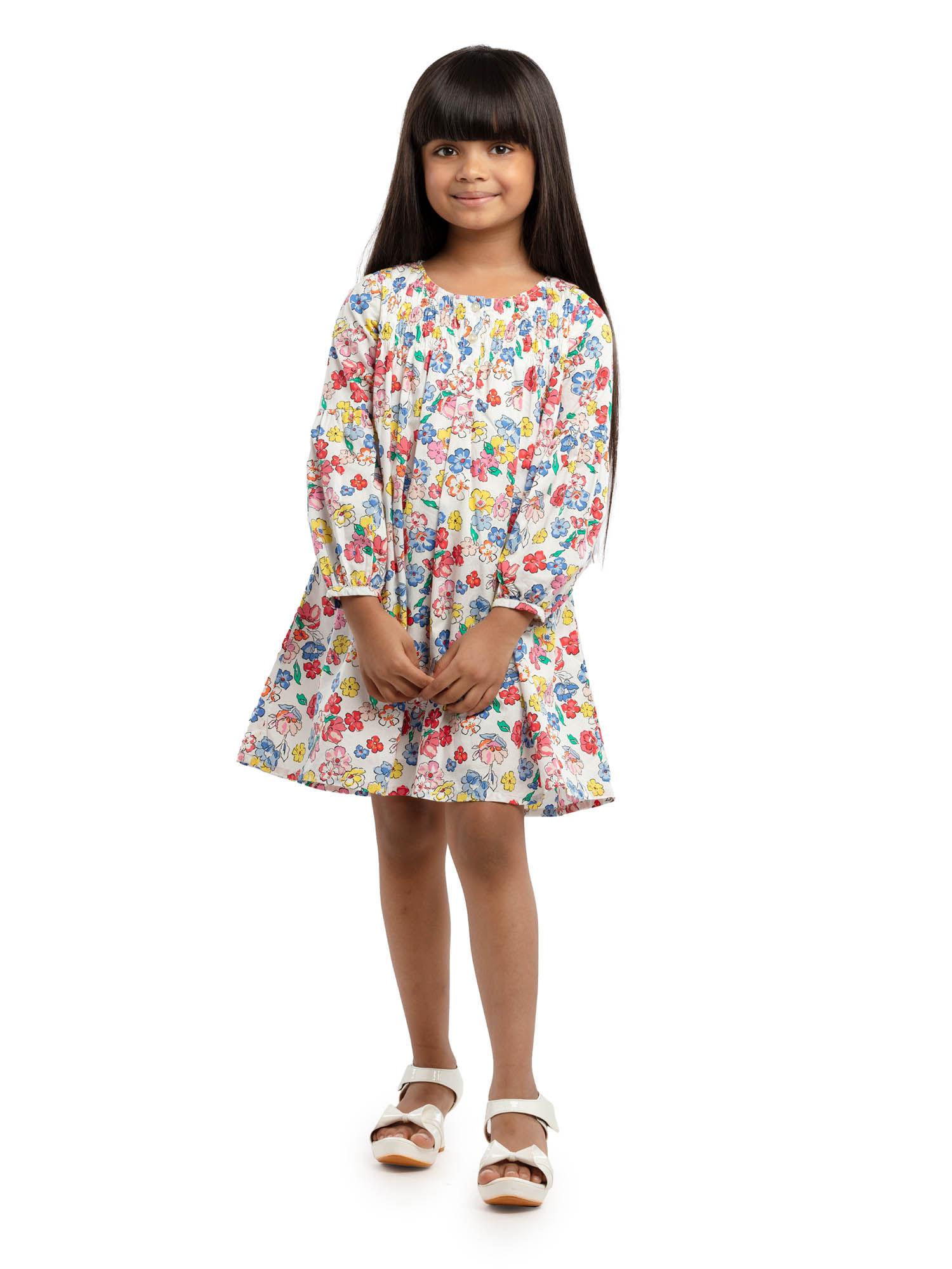 girls dress printed with smoking style