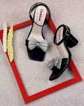 girls embellished block heeled sandals