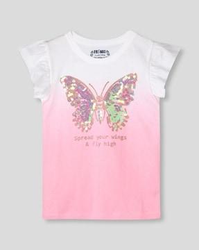 girls embellished crew-neck top