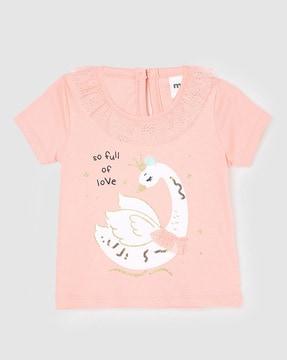 girls embellished regular fit round-neck t-shirt