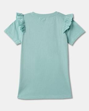 girls embellished round-neck top