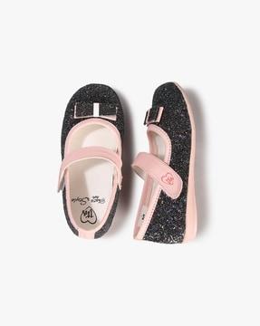girls embellished shoes with velcro fastening