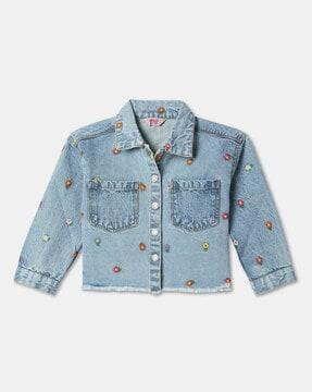 girls embroidered cotton jacket