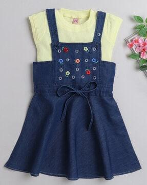 girls embroidered fit & flared dress