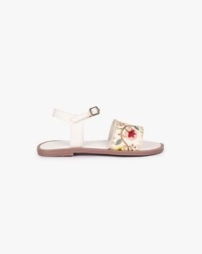 girls embroidered flat sandals