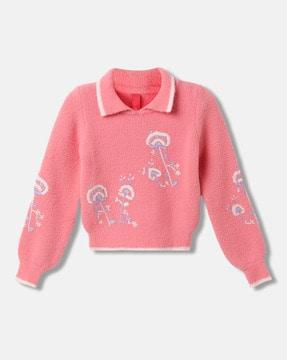 girls embroidered pullover