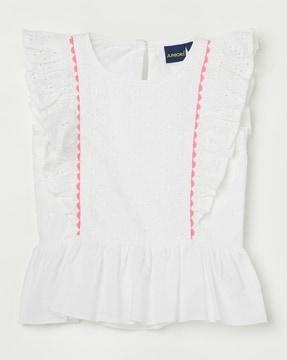 girls embroidered tunics with short sleeves