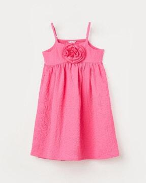 girls empire dress with floral applique