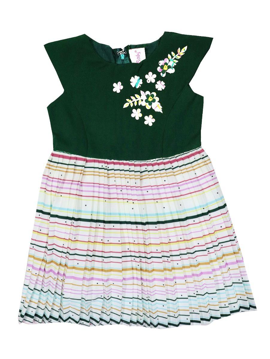 girls fancy cotton frock - ekm