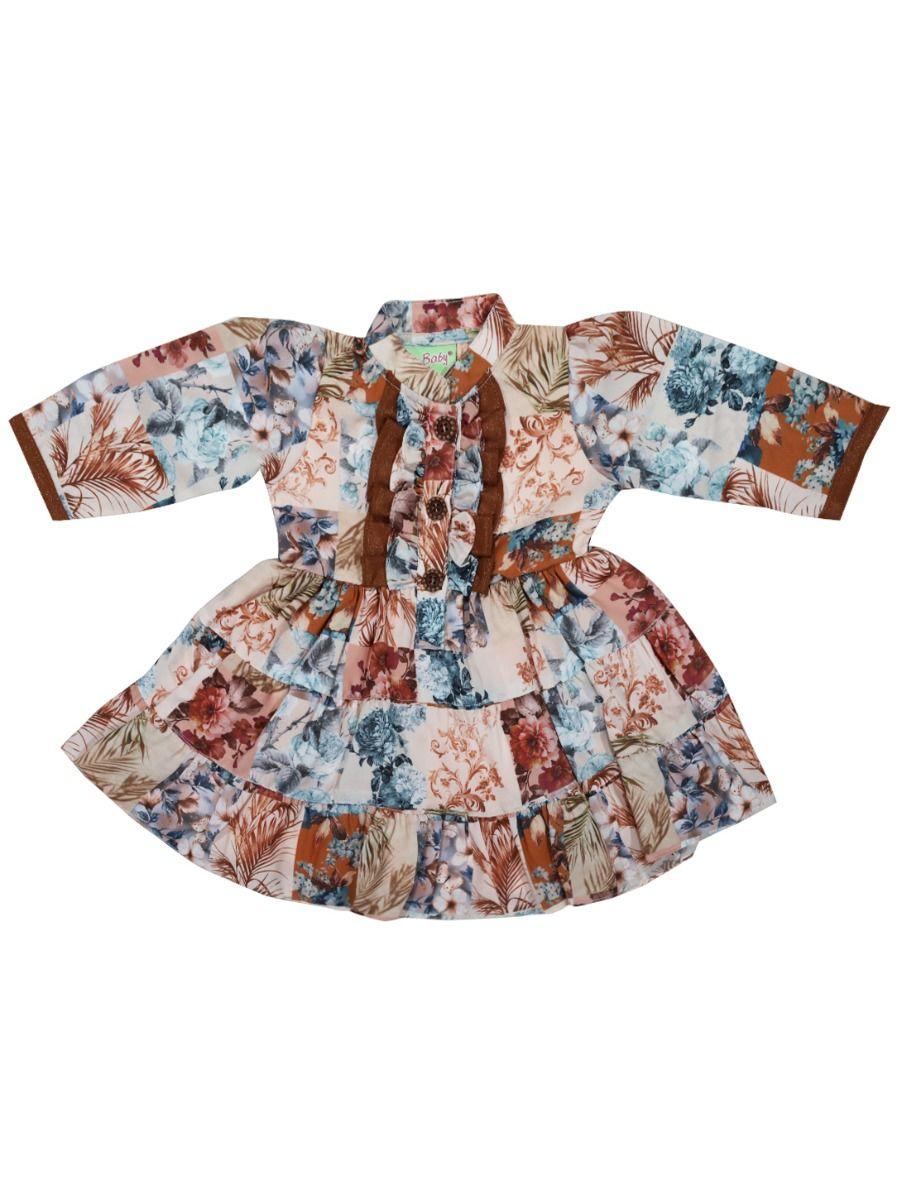 girls fancy cotton frock - ekm