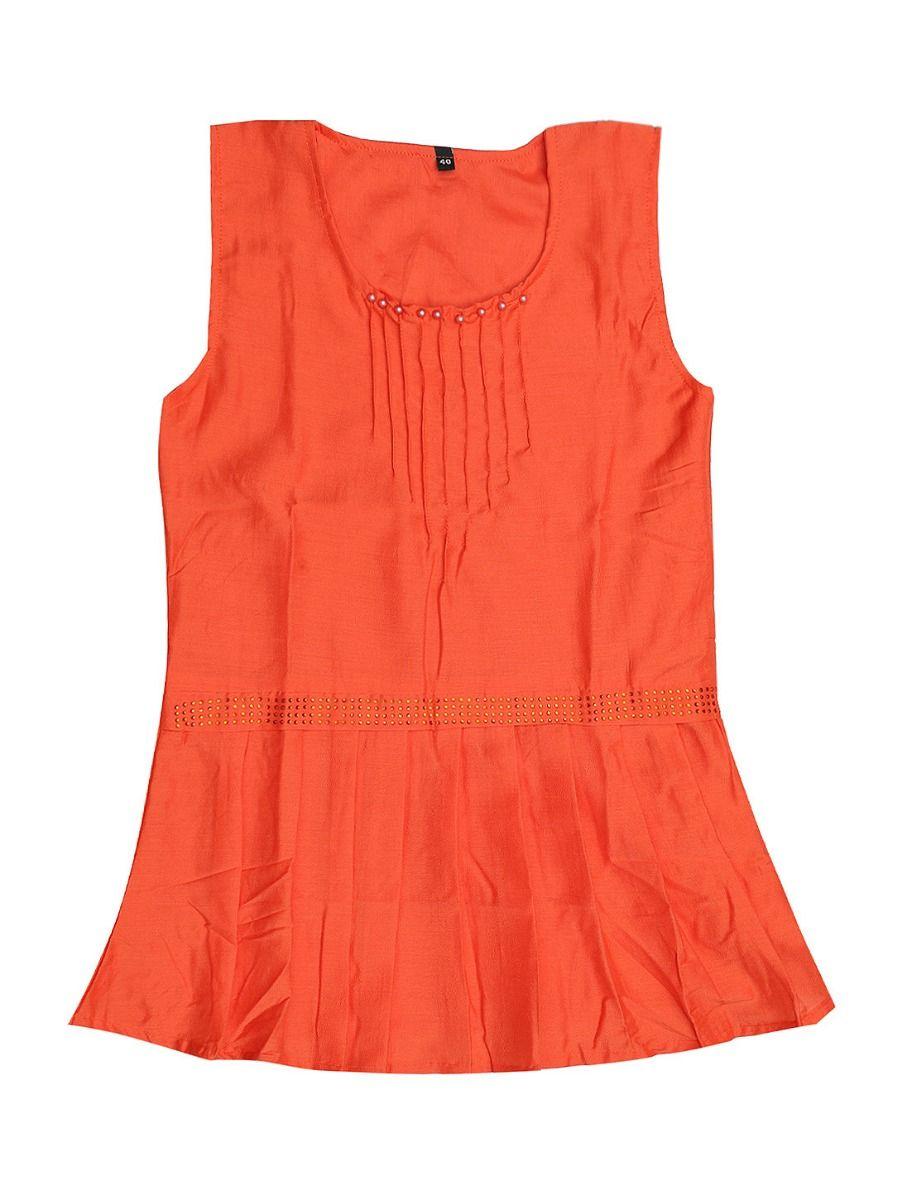 girls fancy orange short top-mdu-pfa2807089