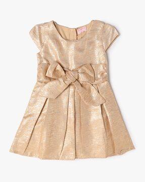 girls fit & flare dress with bow