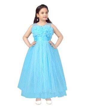 girls fit & flared dress with frills