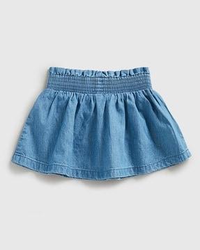 girls flared denim skirt