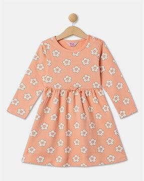 girls floral print a-line dress