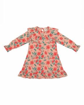 girls floral print a-line dress