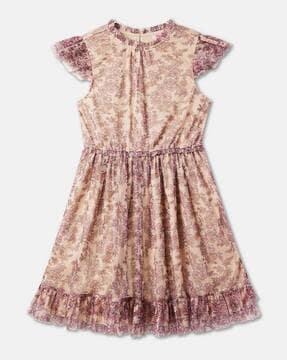 girls floral print a-line dress