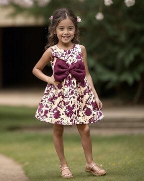 girls floral print a-line dress