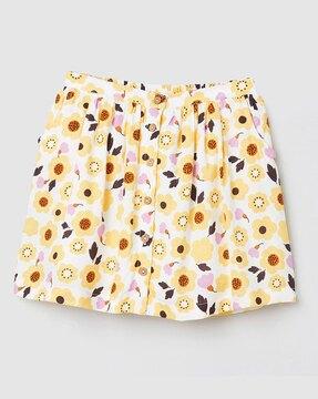 girls floral print a-line skirt