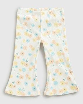 girls floral print cotton leggings