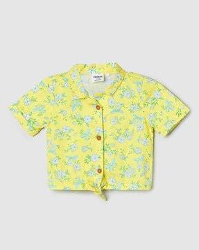 girls floral print cotton top