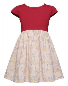 girls floral print fit & flare dress