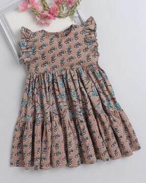 girls floral print fit & flare dress