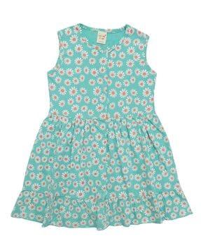 girls floral print fit & flare dress