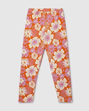 girls floral print leggings