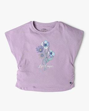 girls floral print regular fit t-shirt
