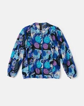 girls floral print regular fit top