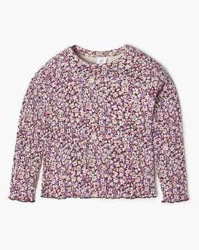 girls floral print relaxed fit top