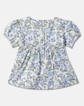 girls floral print round-neck top