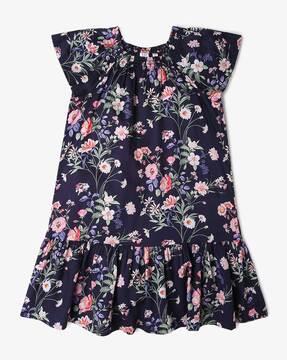 girls floral print tiered dress