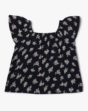 girls floral print top