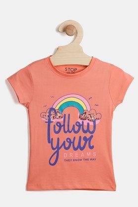 girls follow your dreams t-shirt - peach