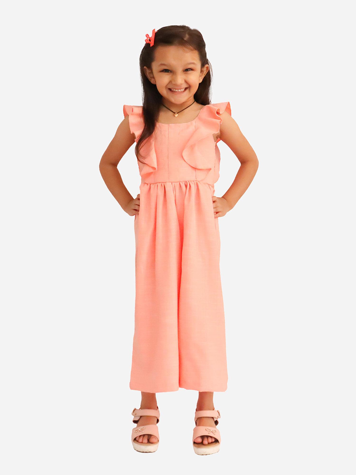 girls frilled and flared jumpsuit