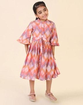 girls geometric print shirt dress