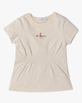 girls gradient logo monogram t-shirt