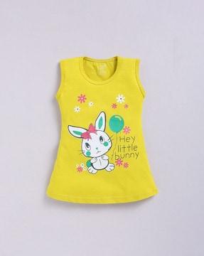 girls graphic print a-line dress