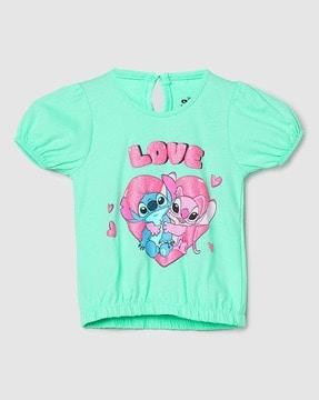 girls graphic print cotton top