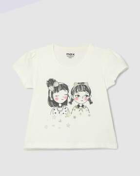 girls graphic print regular fit t-shirt