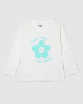 girls graphic print round-neck t-shirt